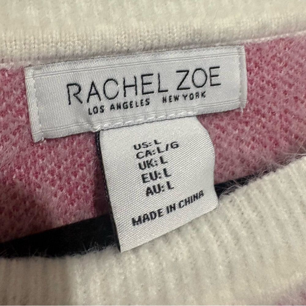 NWT Rachel Zoe Pink Floral Short-Sleeve Crewneck Sweater Size Large - Picture 4 of 6